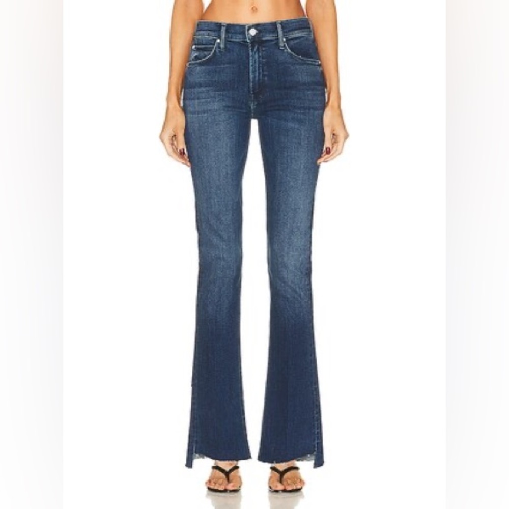Mother Runaway Step Fray Jeans In Manana Mi Amour Slim Flare, Size 27 $268